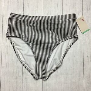 BOGO NWT SO Black & White Stripe Swimsuit Bikini Bottom Size M (7-9)
